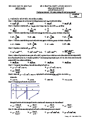 Đề kiểm tra chất lượng Toán 12 - Mã đề 856 - Năm học 2016-2017 - Sở GD & ĐT Bắc Giang